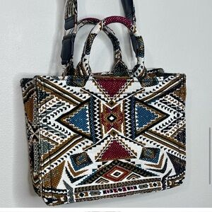 Zara Multicolor Geometric Pattern Bag